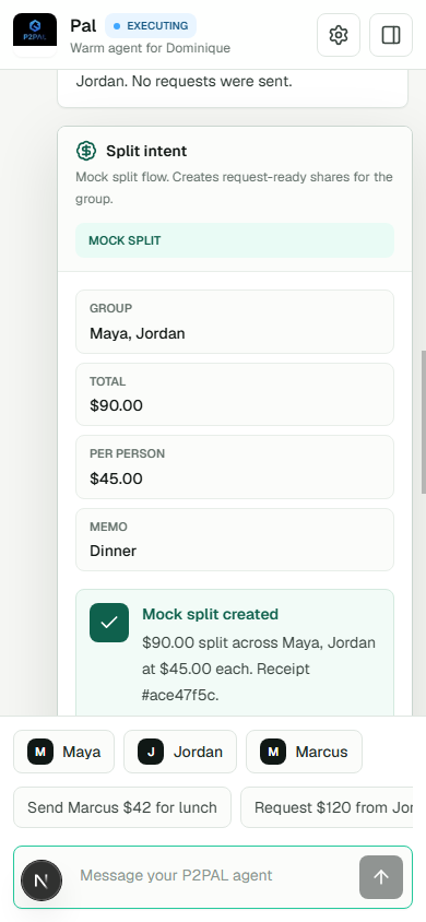 Mobile split receipt