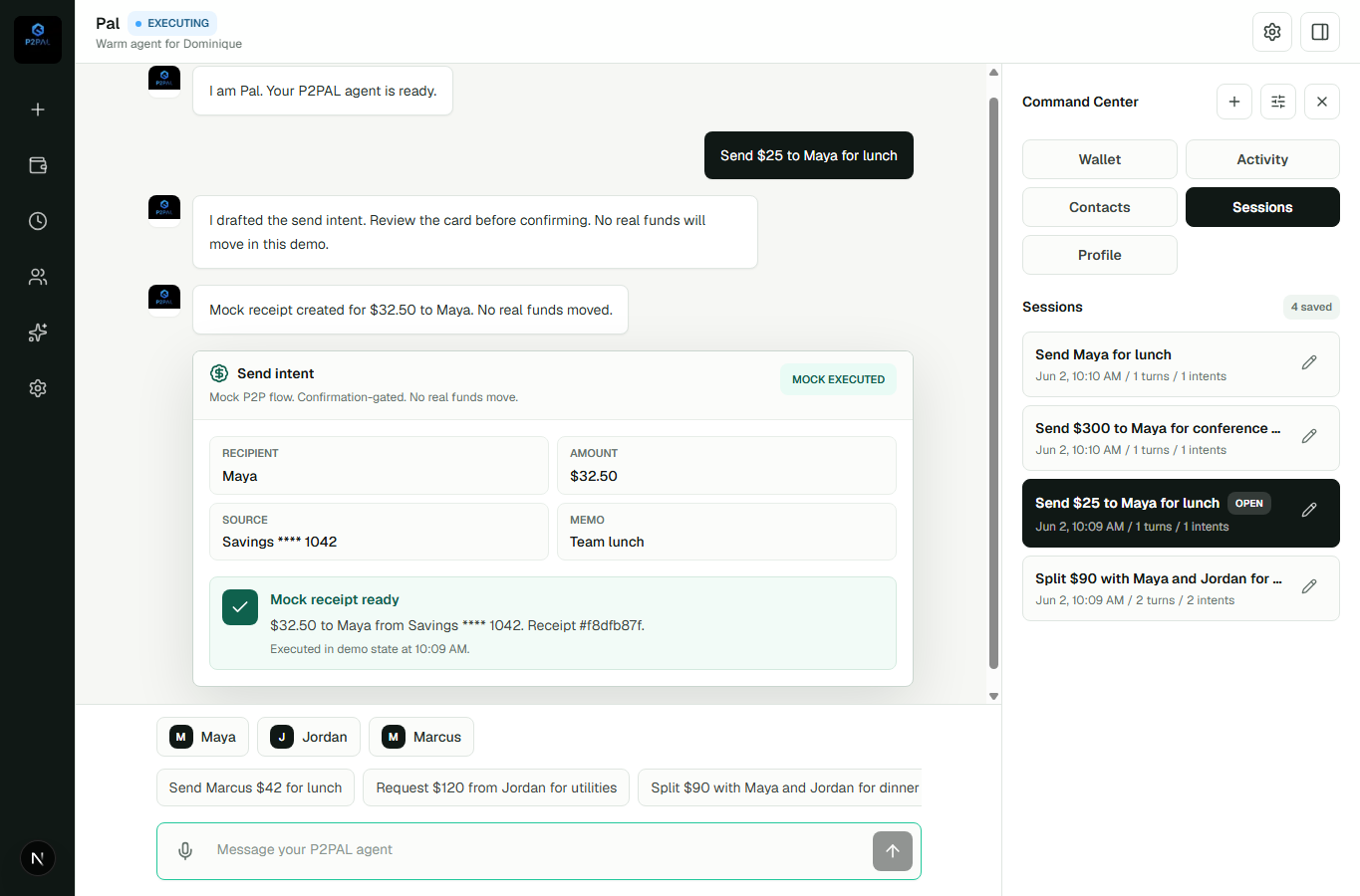 Editable confirmation cards